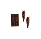 Unscented Bat Shaped Taper Candles in Box, Brown, Set of 2