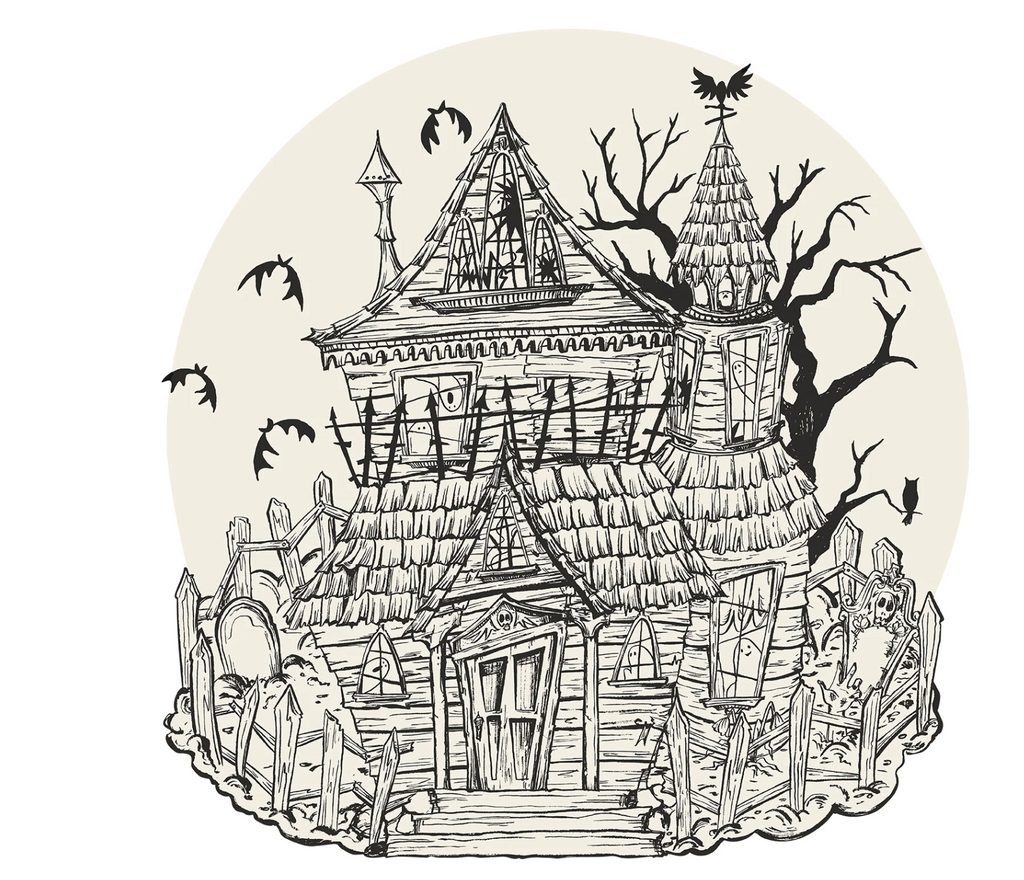 Die-Cut Coloring Haunted House Placemat
