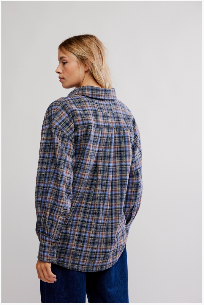 ASHLEY PLAID SHIRT / BLUE COMBO - KRISTA