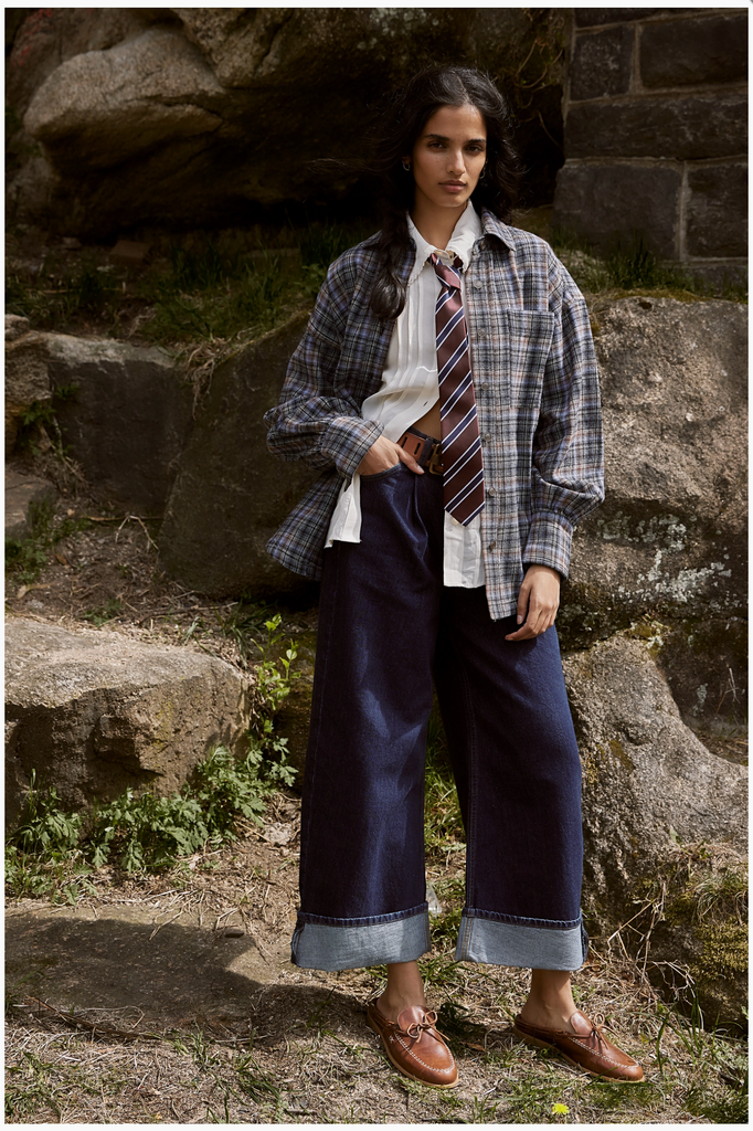 ASHLEY PLAID SHIRT / BLUE COMBO - KRISTA