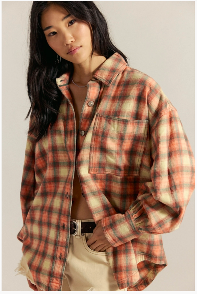ASHLEY PLAID SHIRT / SAND COMBO - GIA PLA