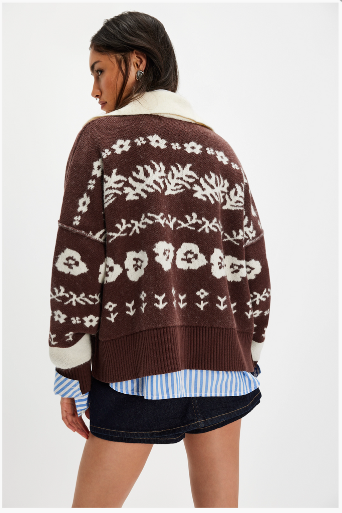 SHELBY CARDIGAN / CHOCOLATE COMBO