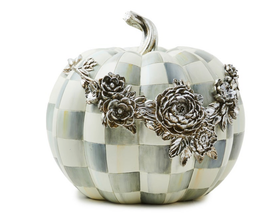 Sterling Check Silver Floral Garland Pumpkin