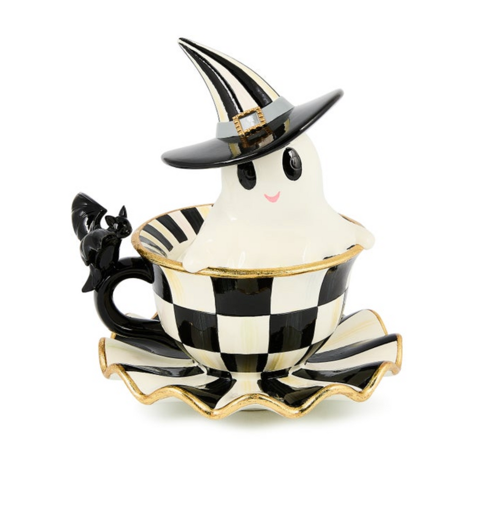 Courtly Check Teacup Ghost Decor