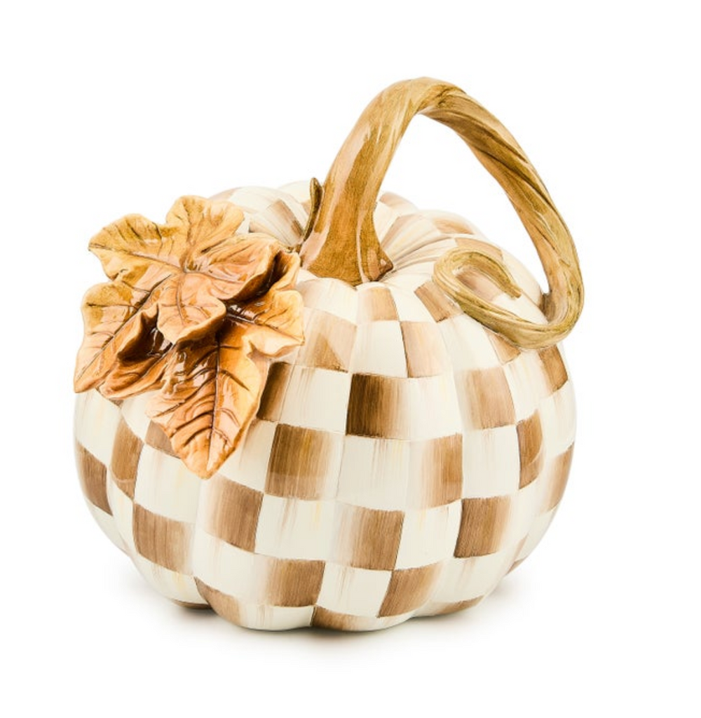 Mocha Check Twisted Stem Pumpkin