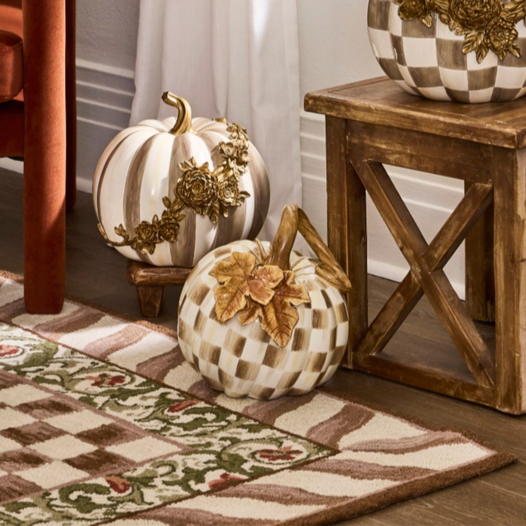 Mocha Check Twisted Stem Pumpkin