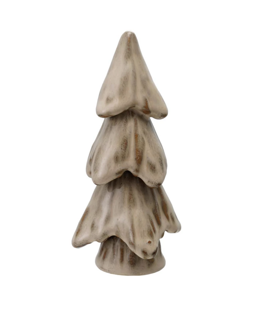 Stoneware Tree, Reactive Glaze, Cream Color (Each One Will Vary)
