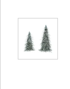 10" Round x 16"H & 9" Round x 12"H Feather Trees, Grey,