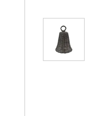Woven Reed & Metal Bell with Jingle Bell, Natural