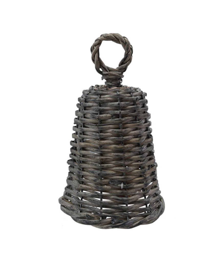 Woven Reed & Metal Bell with Jingle Bell, Natural