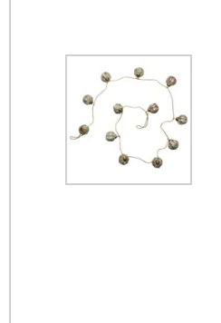 Embossed Recycled Glass Ball Ornament Garland with Gold Cord