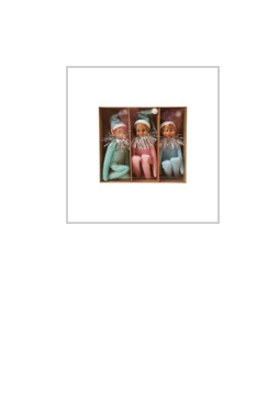 Plastic & Fabric Vintage Reproduction Elf Ornaments, Set of 3
