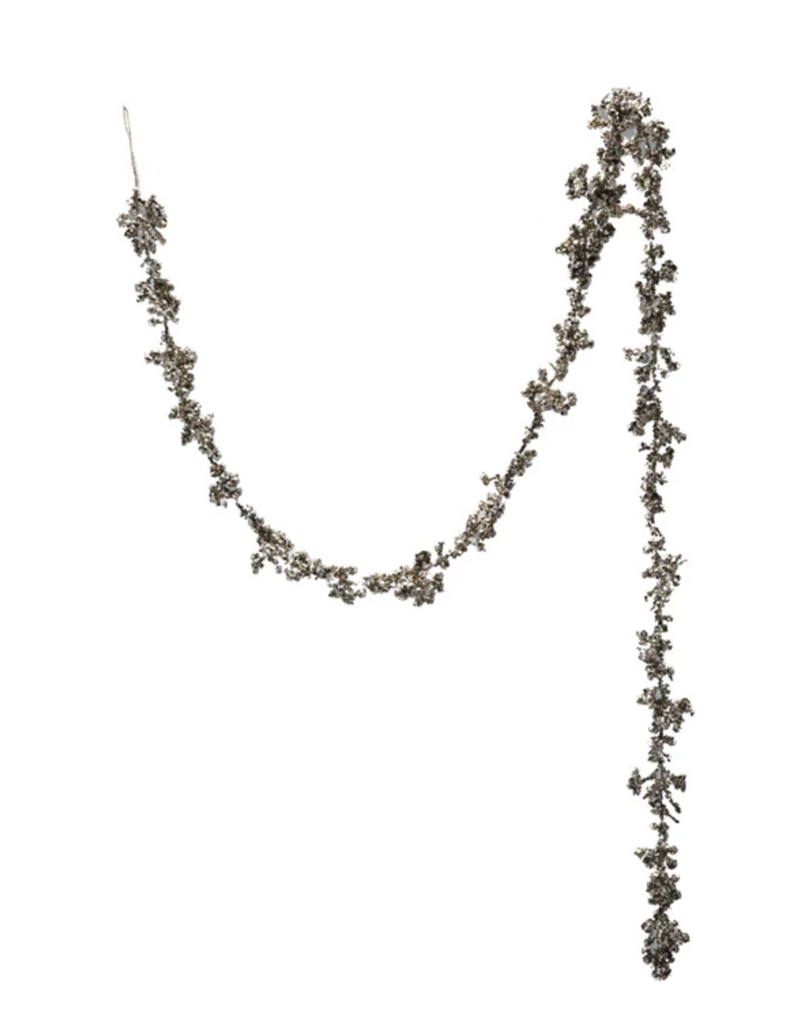 72"L x 2-3/4"H Foam Ball Garland with Glitter, Champagne Finish