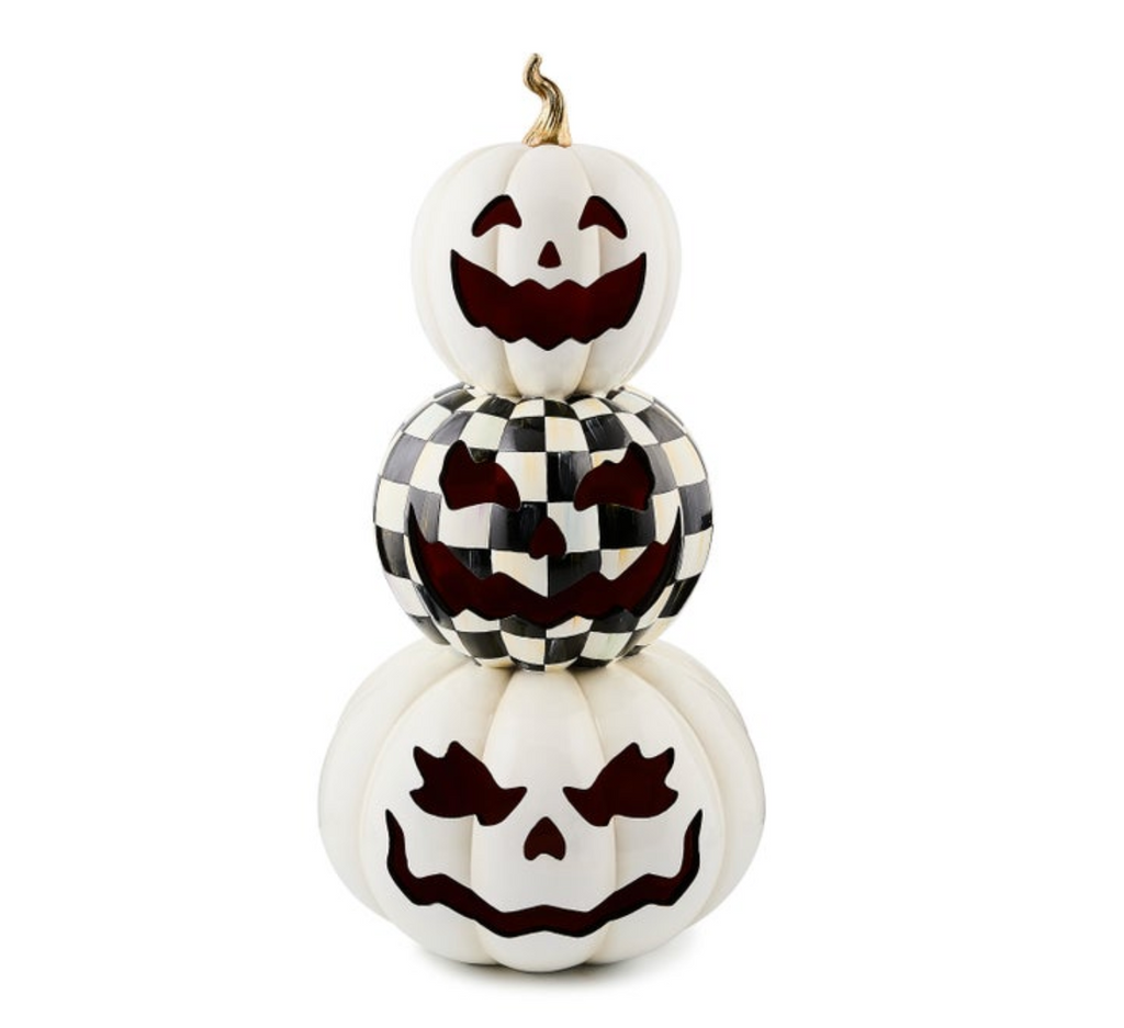 Courtly Check Stacked Illuminated Pumpkins