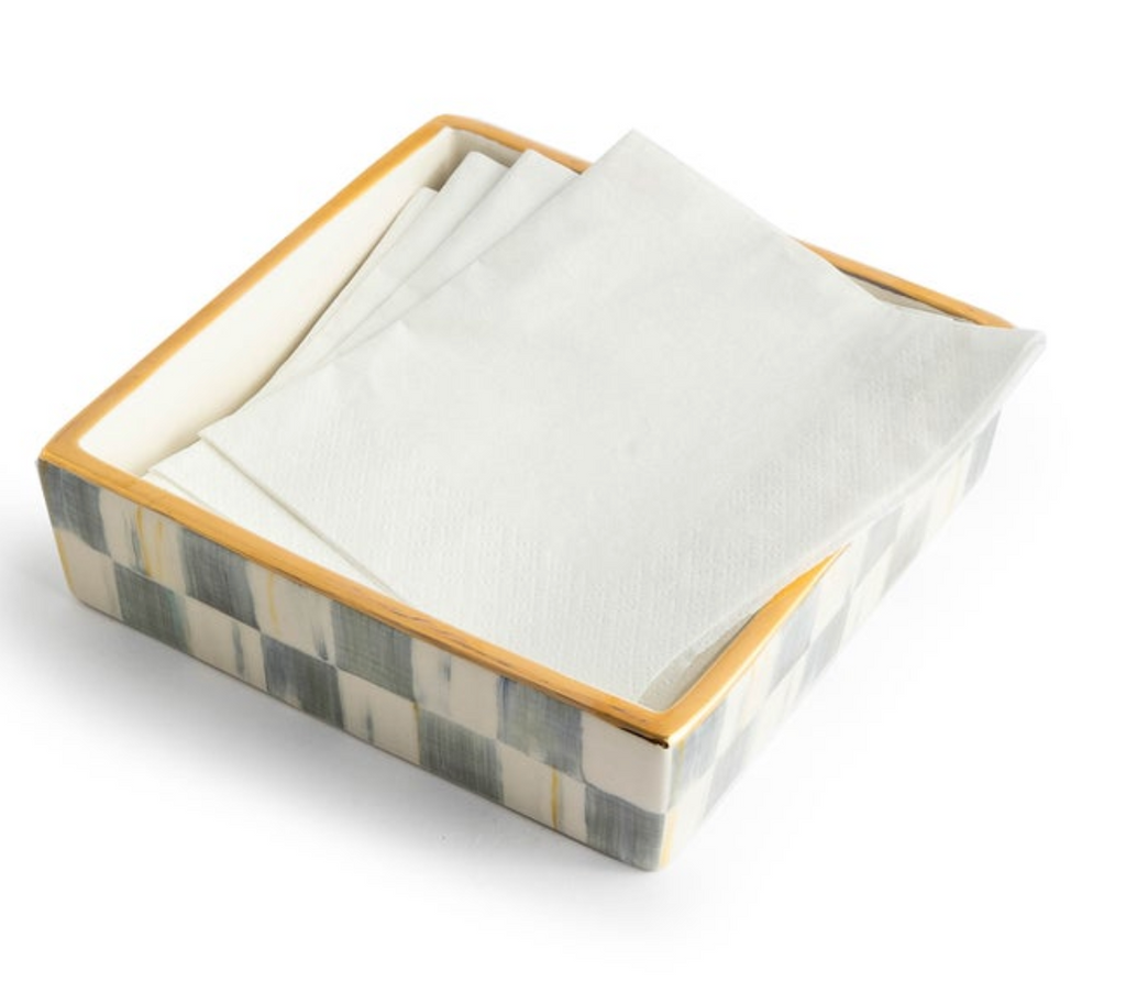 Sterling Check Cocktail Napkin Holder