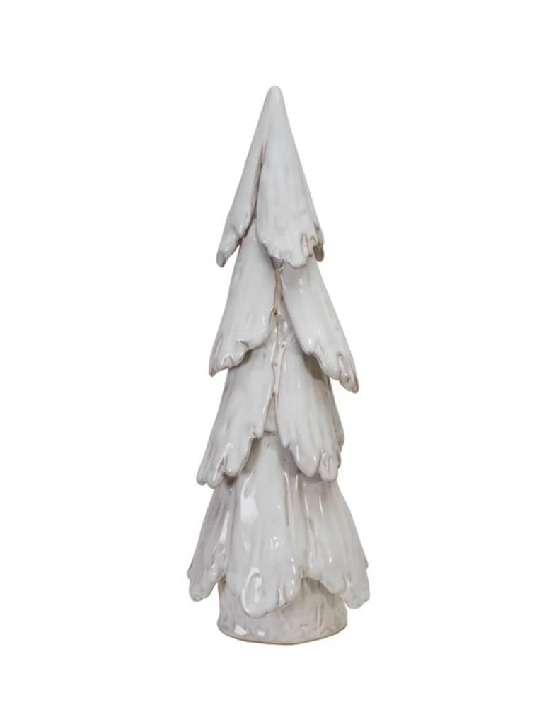 Handmade Stoneware Tree, Reactive Glaze, White (Each One Will Vary)