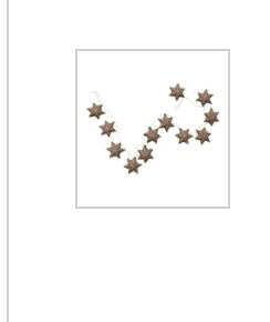 Woven Wool Star Garland with Metallic Thread Embroidery, Brown