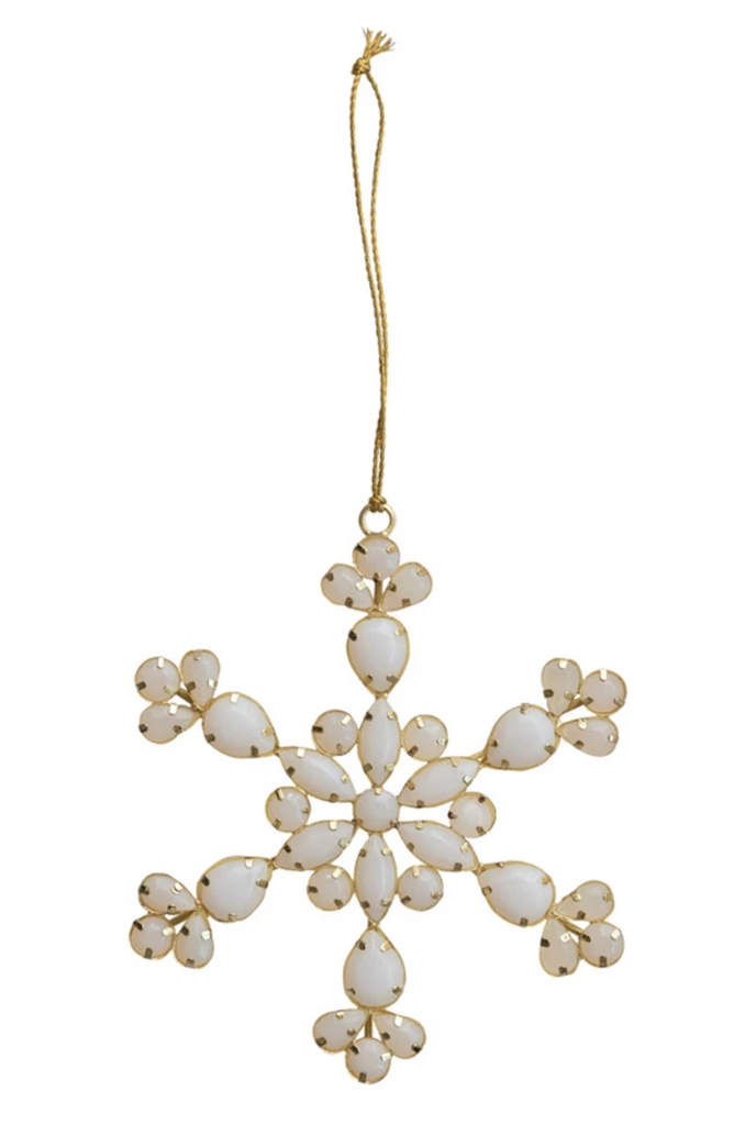 Handmade Acrylic Jewel & Metal Snowflake Ornament