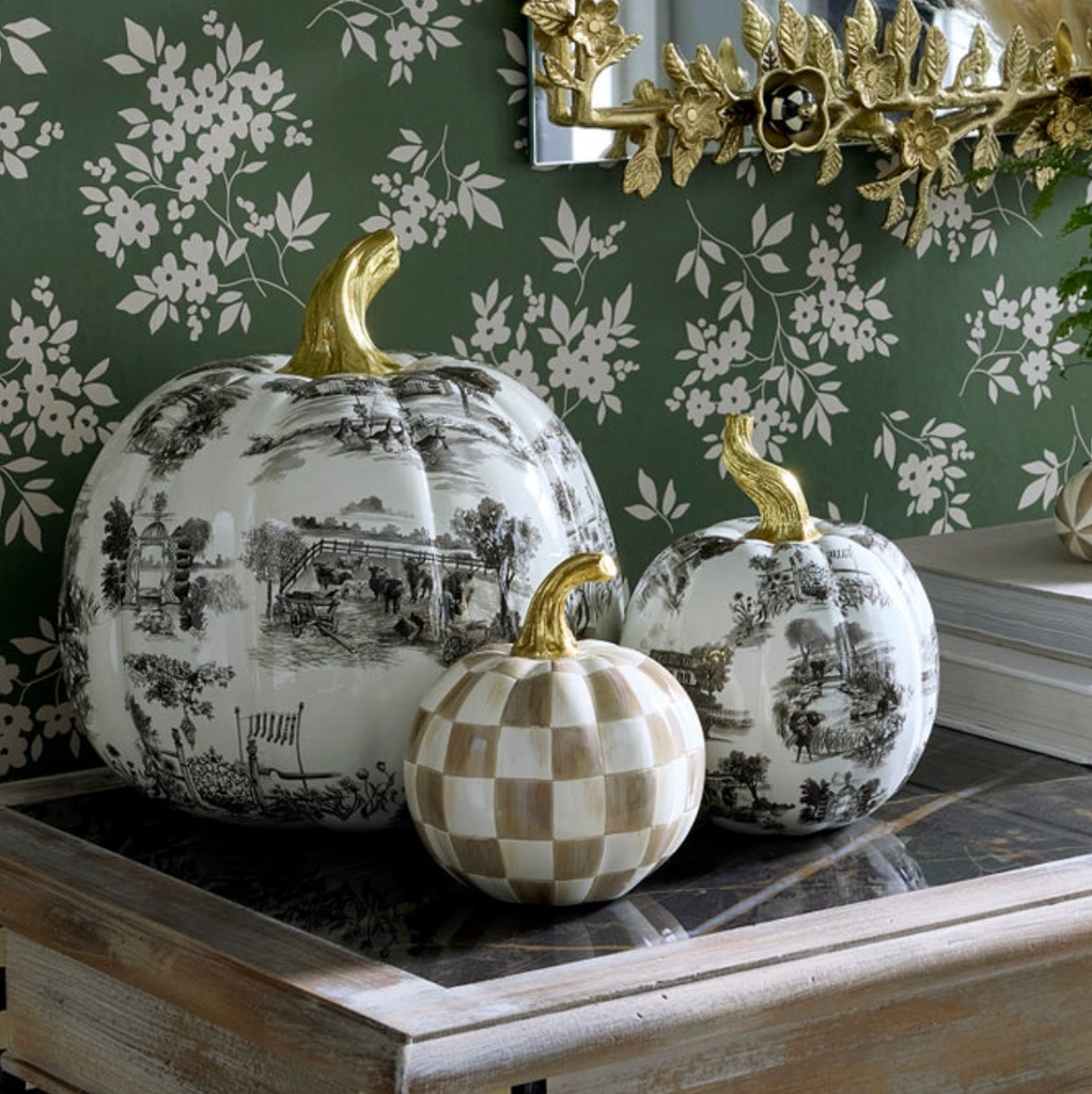 Black Toile Large Pumpkin
