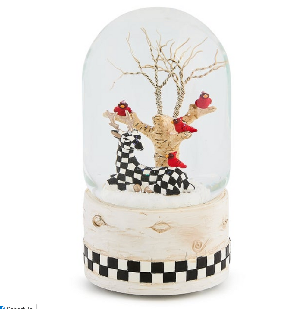 Farmhouse Deer Snow Globe