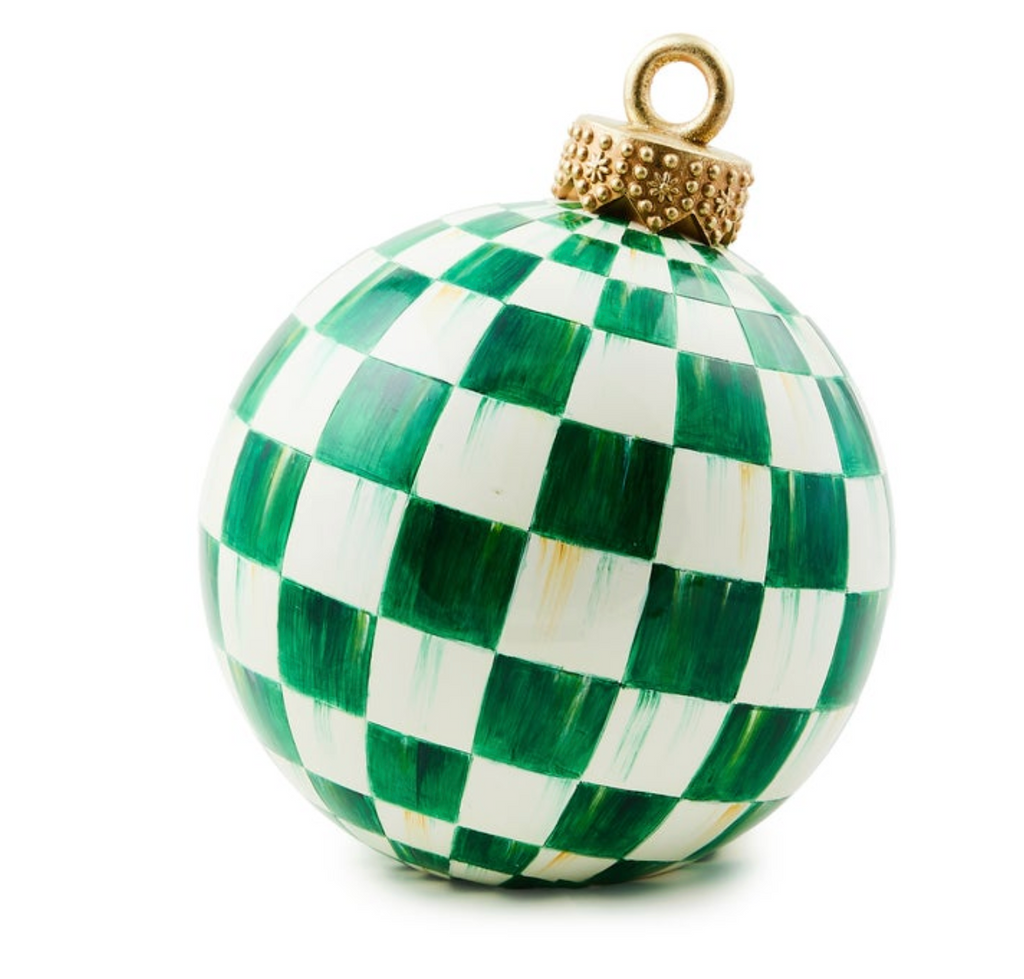 Dark Green Check Tabletop Ornament
