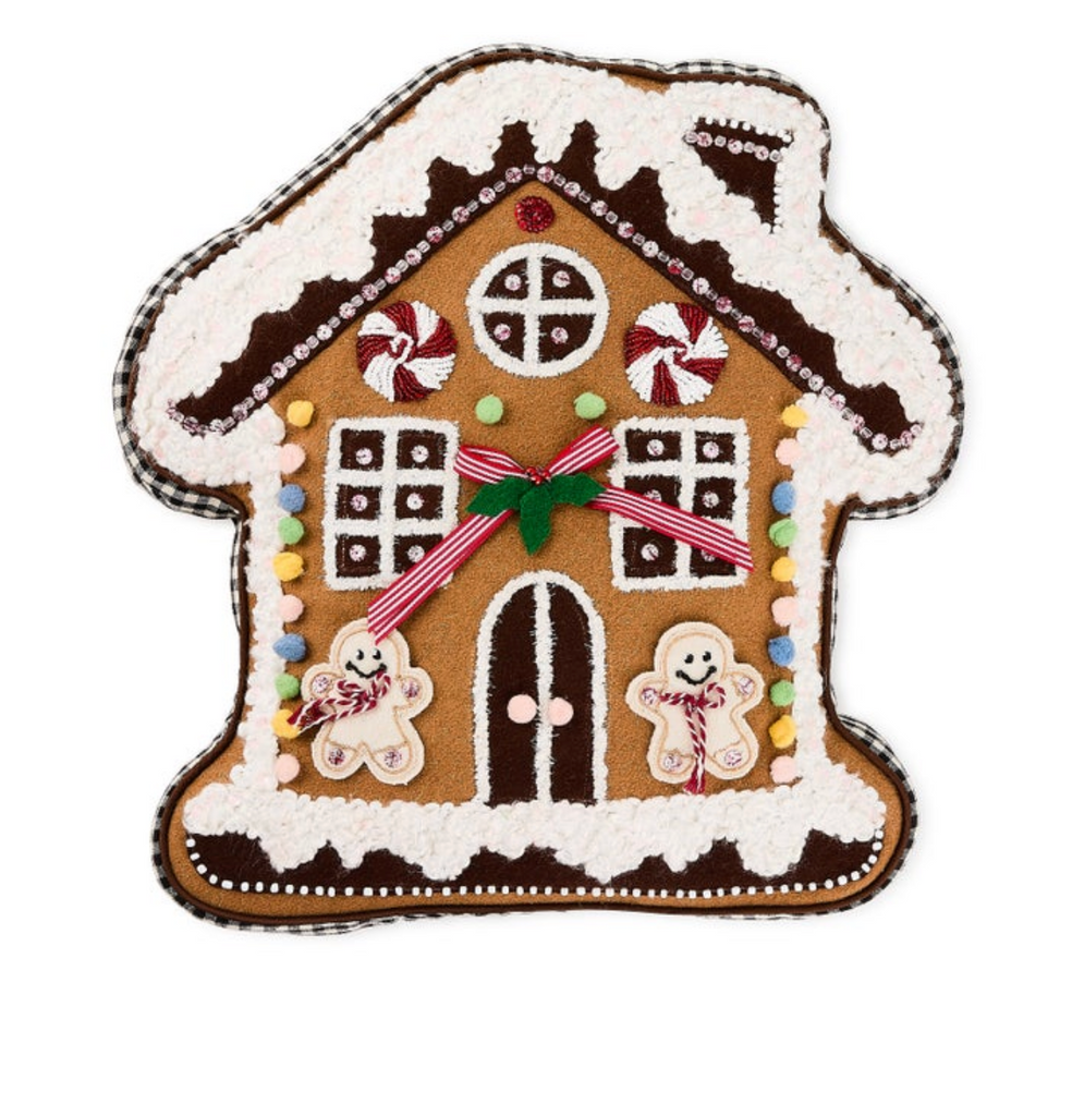 Gingerbread House Shaped Throw Pillow