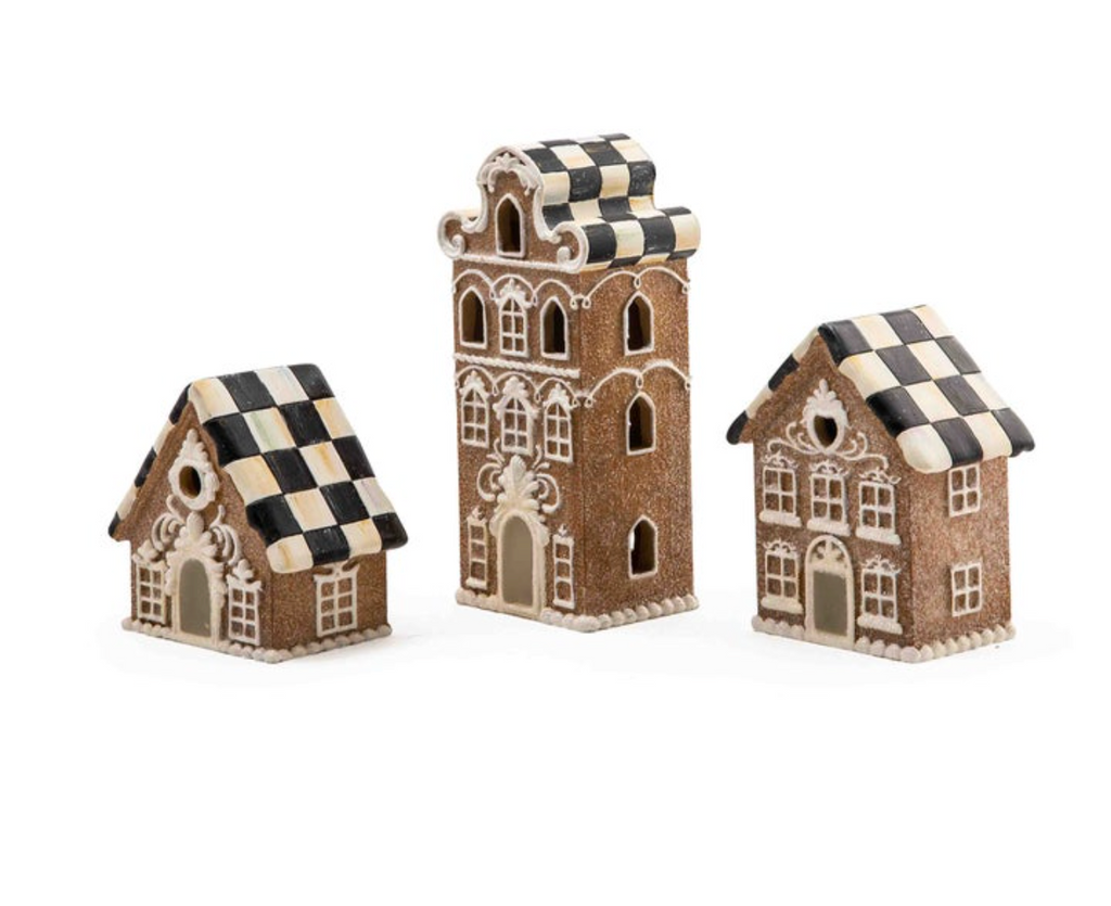 Gingerbread Illuminated Mini Houses, Set of 3