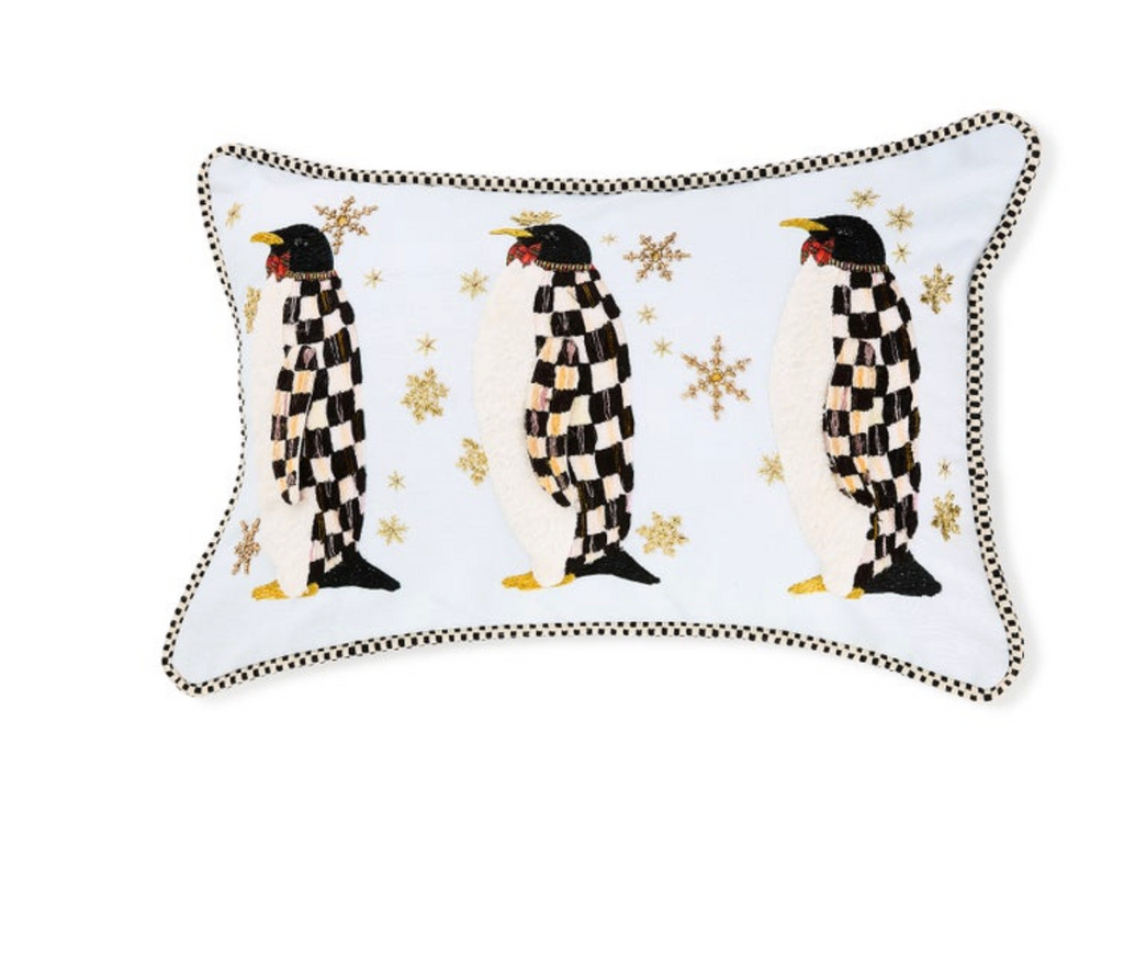 Penguin Parade Throw Pillow