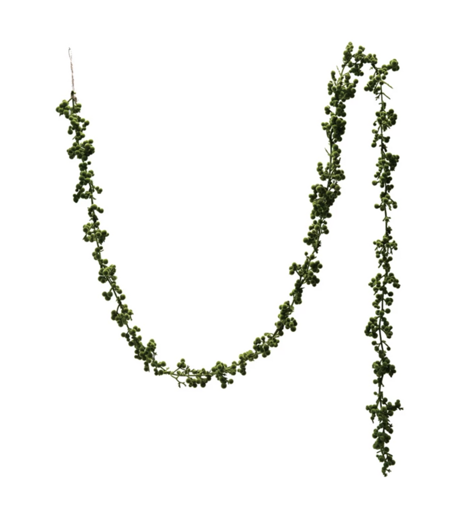 72"L x 2-3/4"H Flocked Foam Ball Garland, Green