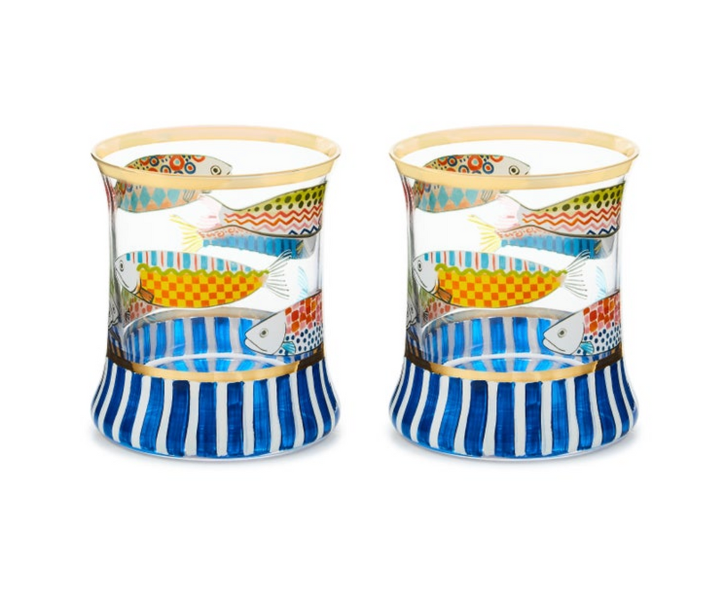 Go Fish Tumbler Glass, Set of 2