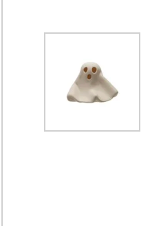 Stoneware Bisque Ghost with LED Light, White (Batteries Included)