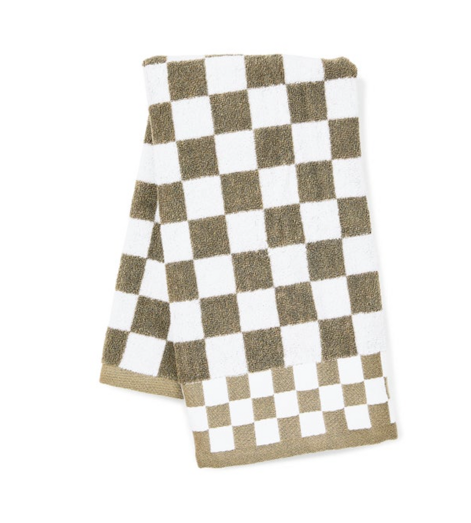 Mocha Check Hand Towel
