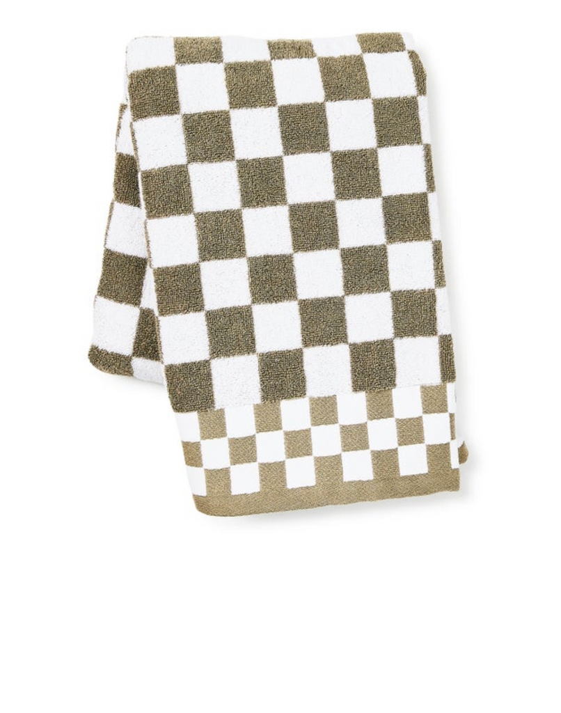Mocha Check Bath Towel