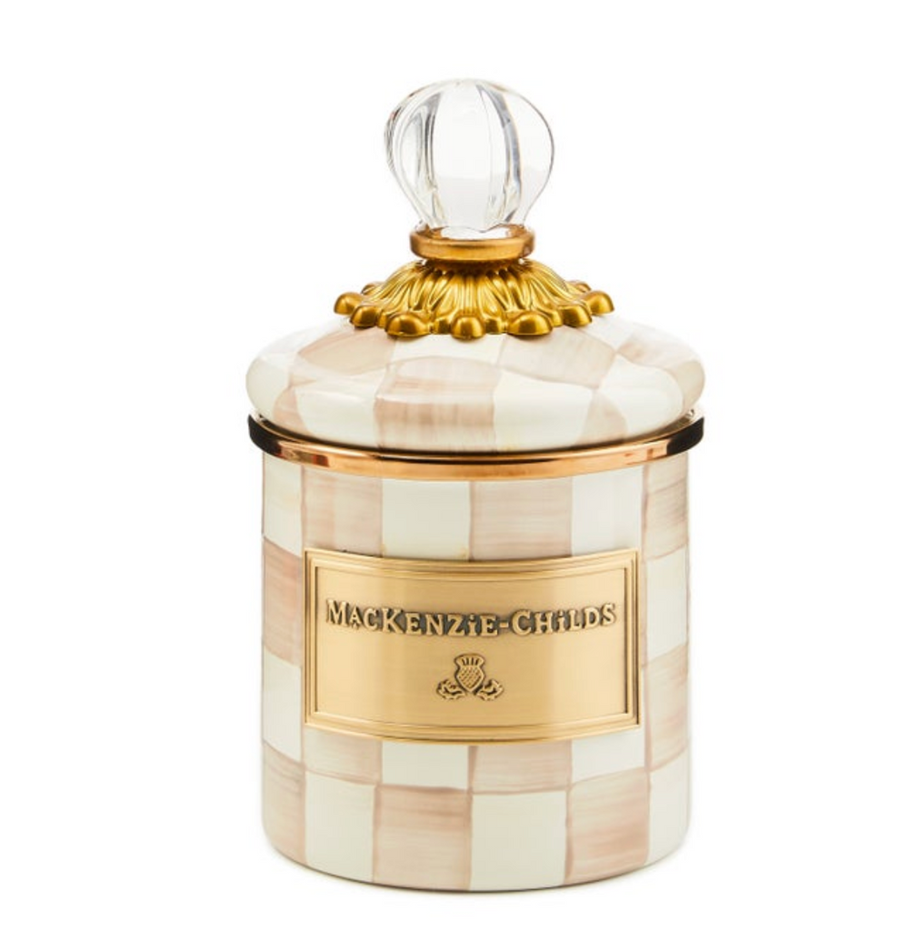 Mocha Check Mini Canister