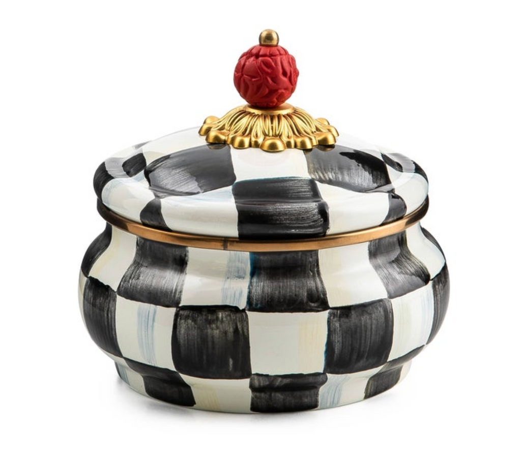 Courtly Check Squashed Pot