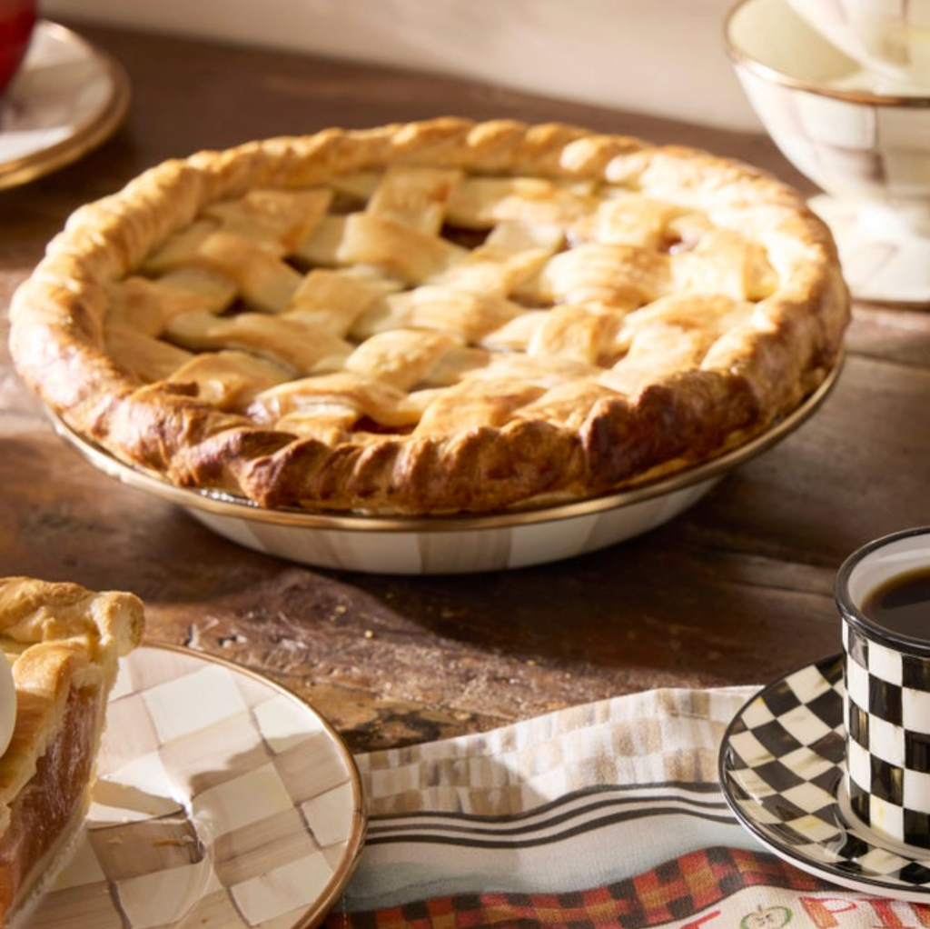 Mocha Check Pie Plate