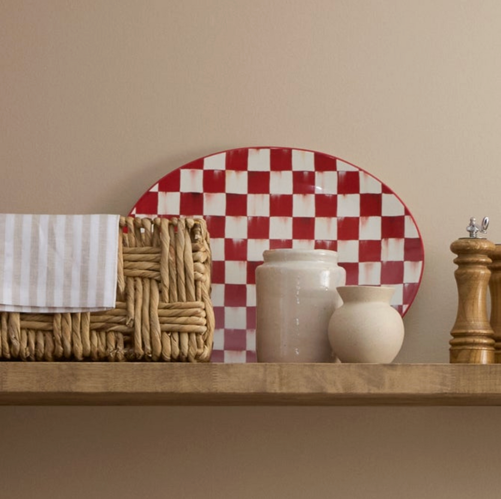 Cherry Check Serving Platter