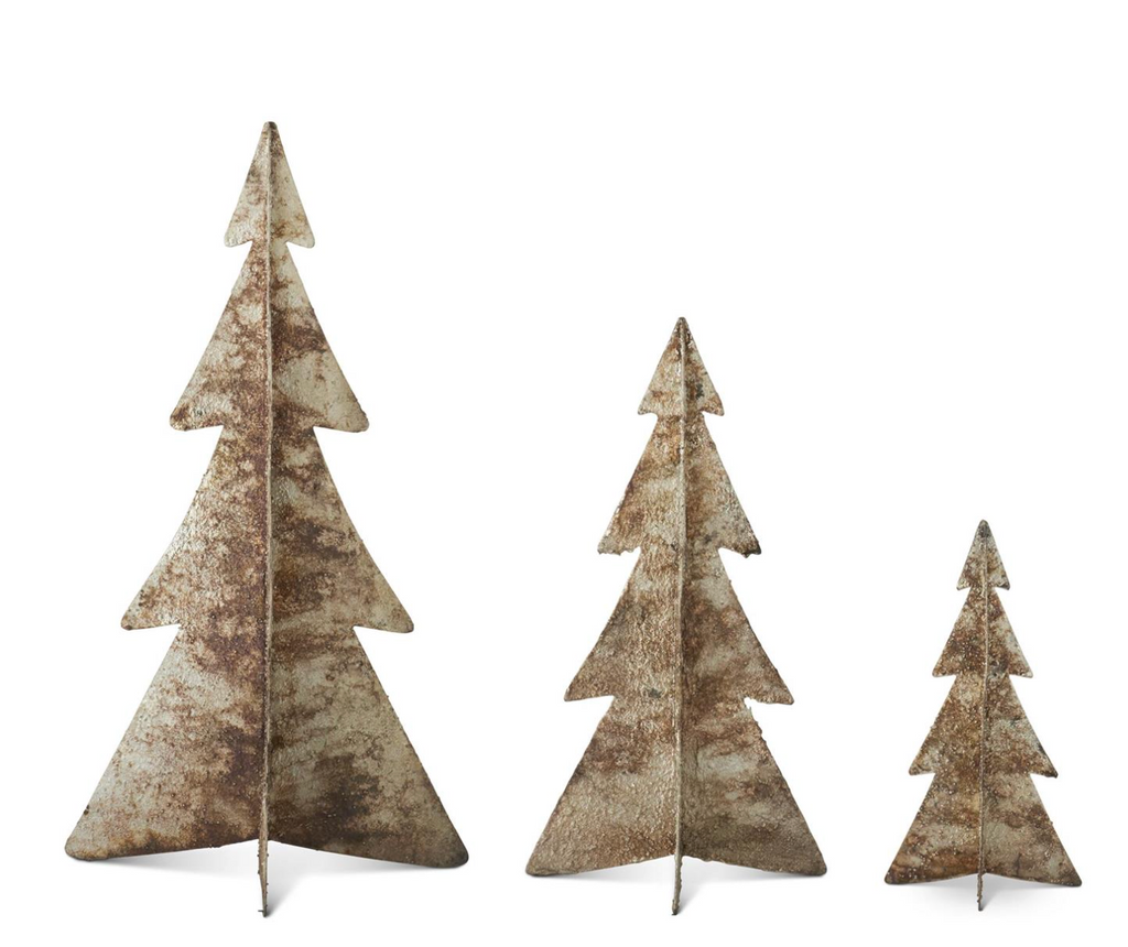 Textured Gold Burnt Metal Trees