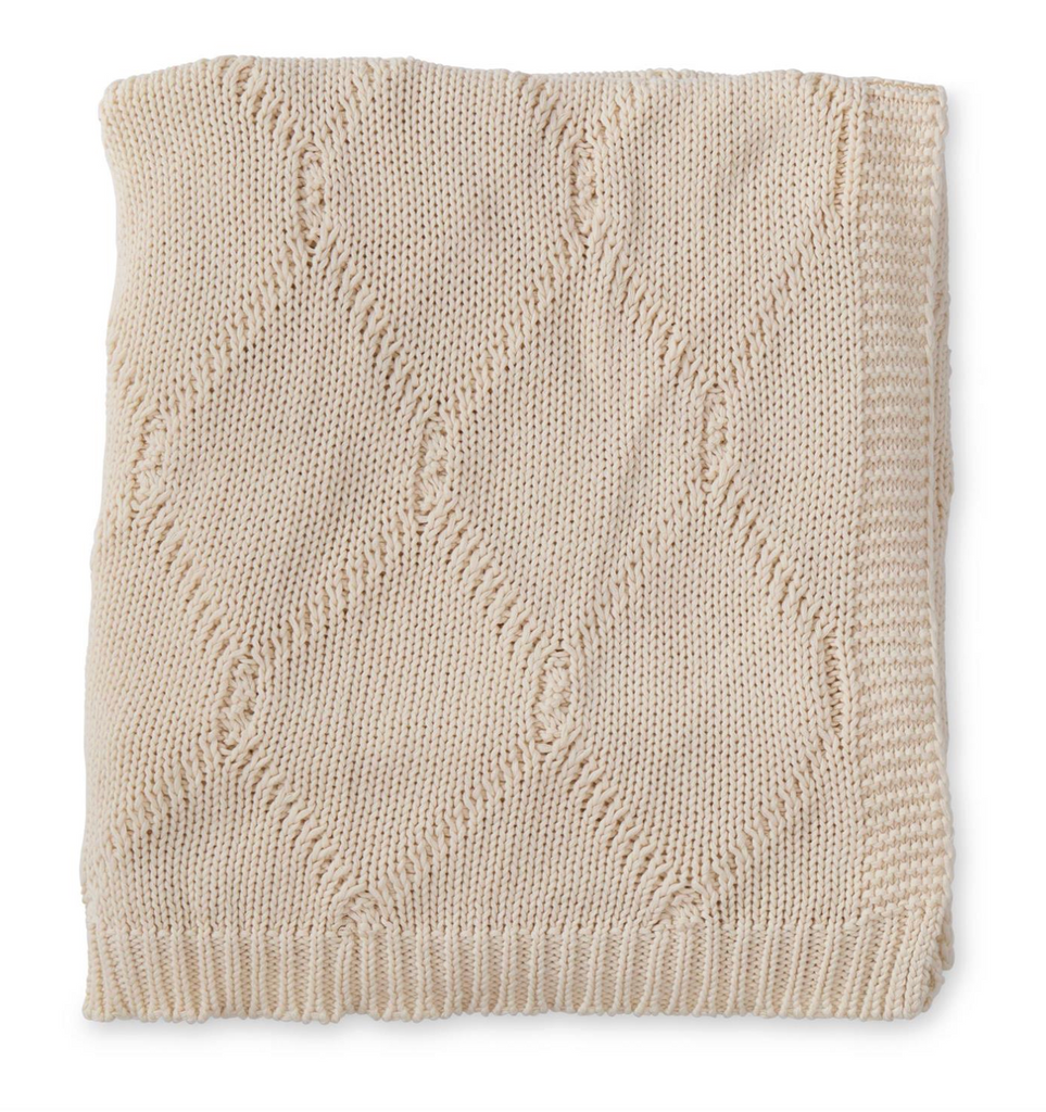 60 Inch Cream Diamond Knit Throw