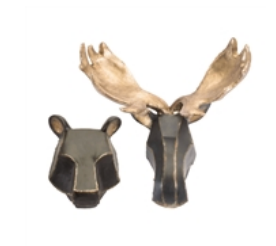 Bear and Moose Mount (2 Asst) 8"H, 13"H Resin