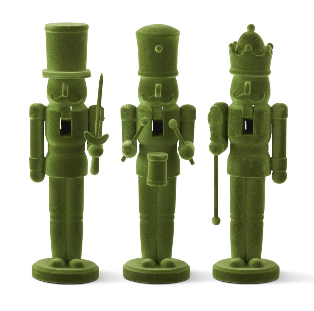 Wood Green Velvet Nutcrackers