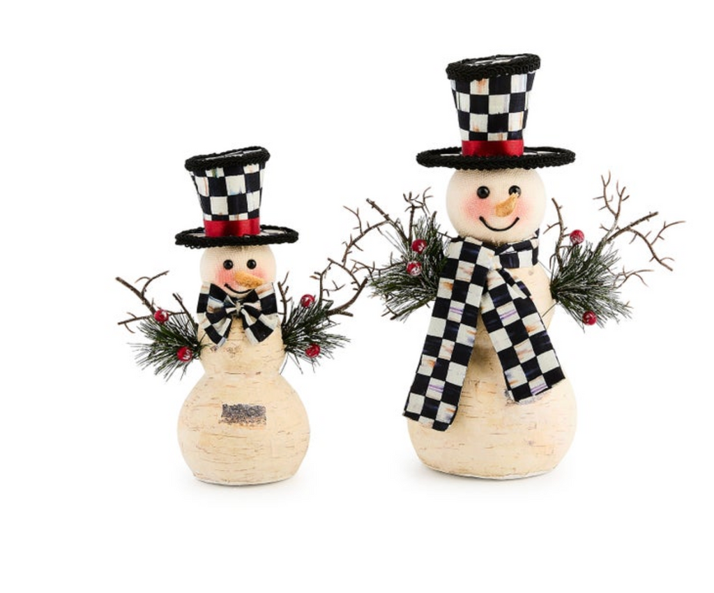 Farmhouse Birch Small Snowmen, Set of 2