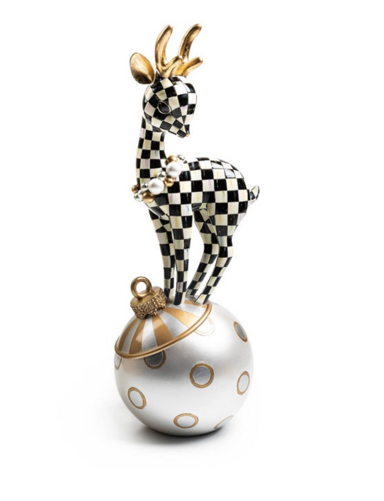 Courtly Check Gold Deary Deer On Ornament