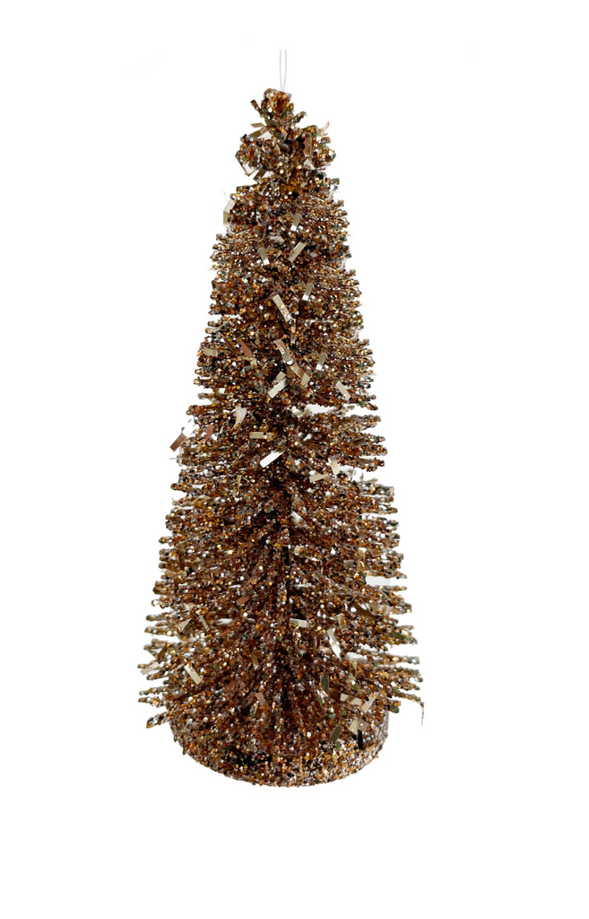 Glitter-tinsel ornament copper 12cm
