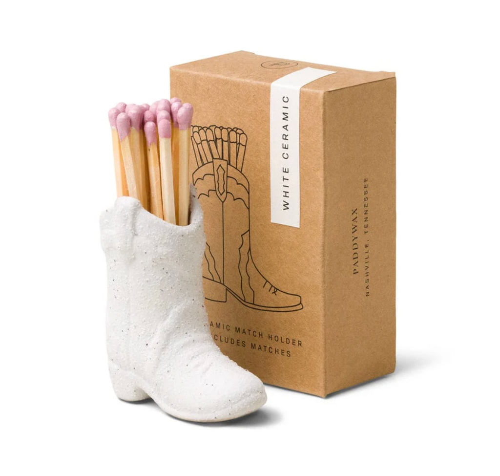 Cowboy Boot Match Holder - White