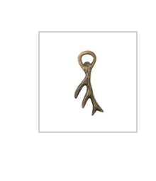 6"L Cast Aluminum Antler Bottle Opener, Antique Gold Finish