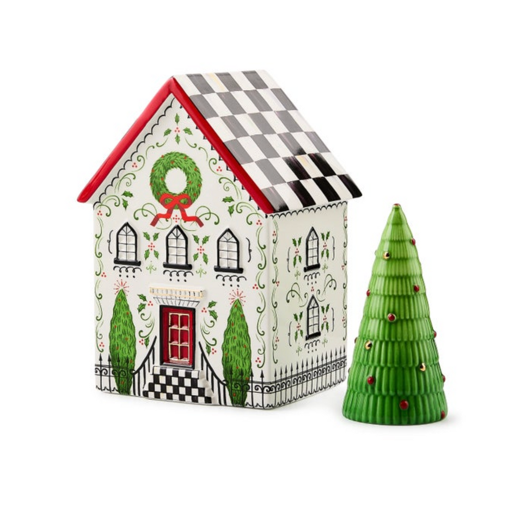 Holly Village Illuminated Ceramic House