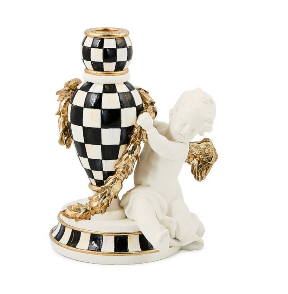 Courtly Noel Sitting Cherub Candle Holder