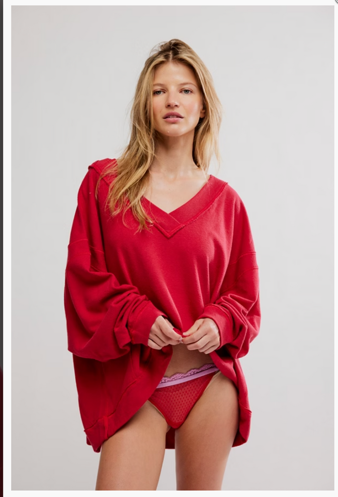 STAYCATION PULLOVER / DEEP CHERRY