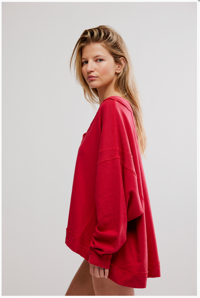 STAYCATION PULLOVER / DEEP CHERRY